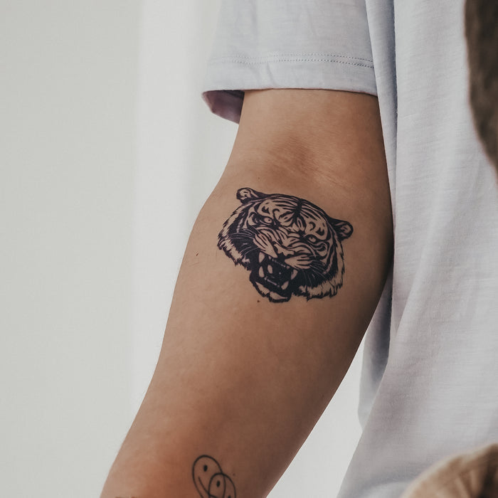Tiger Kopf Traditional Tattoo