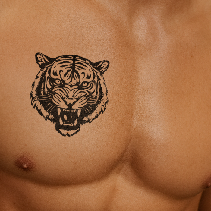 Tiger Kopf Traditional Tattoo