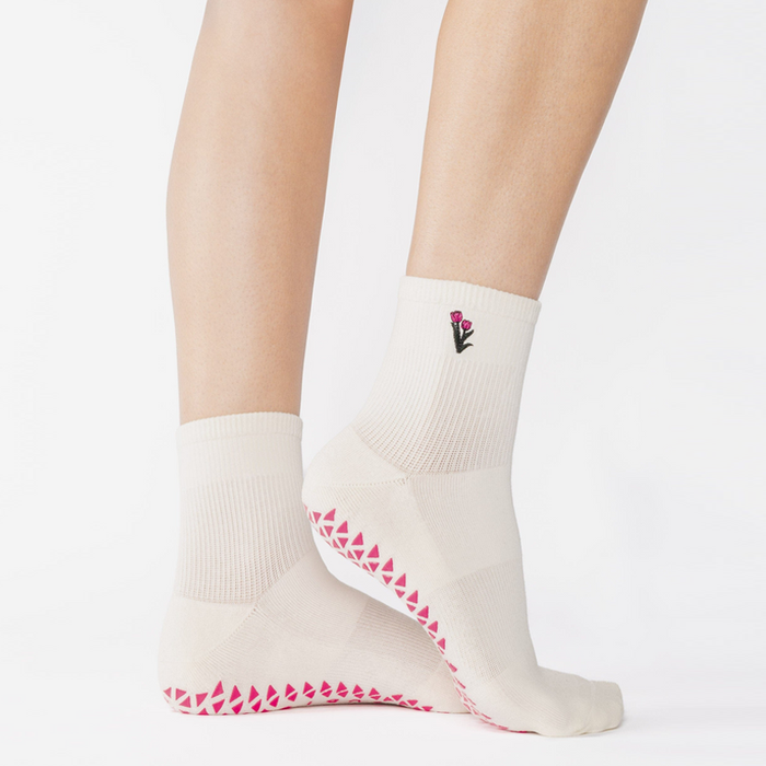 Tulips ankle grip sock