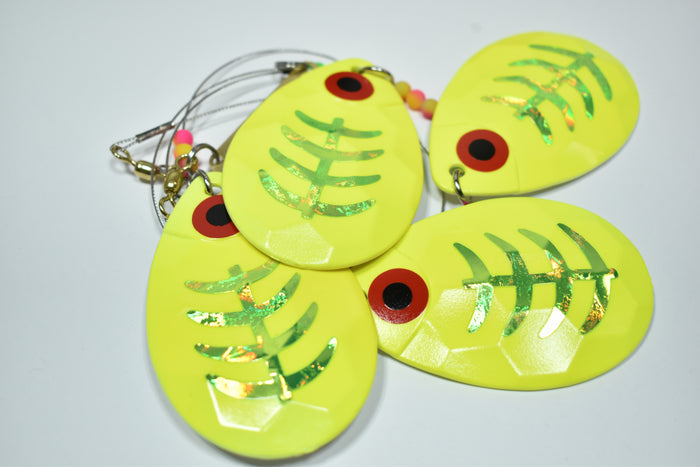 UV Glow Yellow Reflex - 4 Blade Cowbells