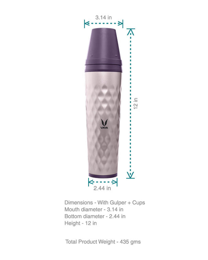 Vaya Drynk - 20.2 fl.oz - Purple - with Gulper Lid + 2 Cups