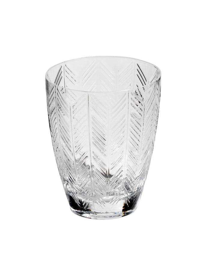 Water Glasses ZIG ZAG Set of 6  Transparent 11.8 oz, diam. 3.3", H 4"
