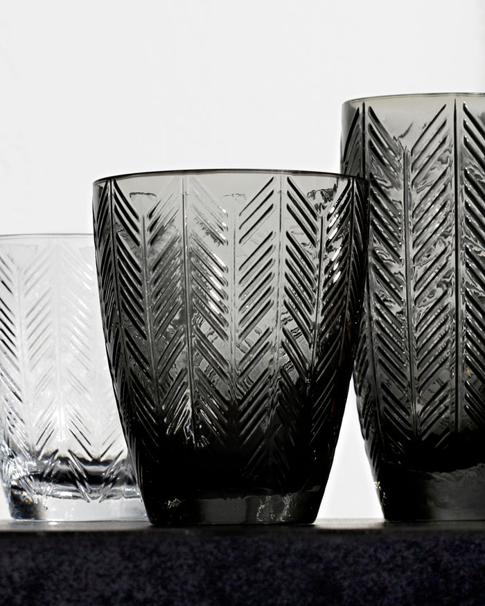 Water Glasses ZIG ZAG Set of 6  Transparent 11.8 oz, diam. 3.3", H 4"