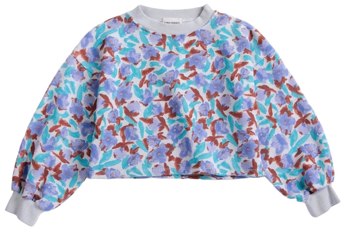Watercolor All Over Cropped Sweatshirt
