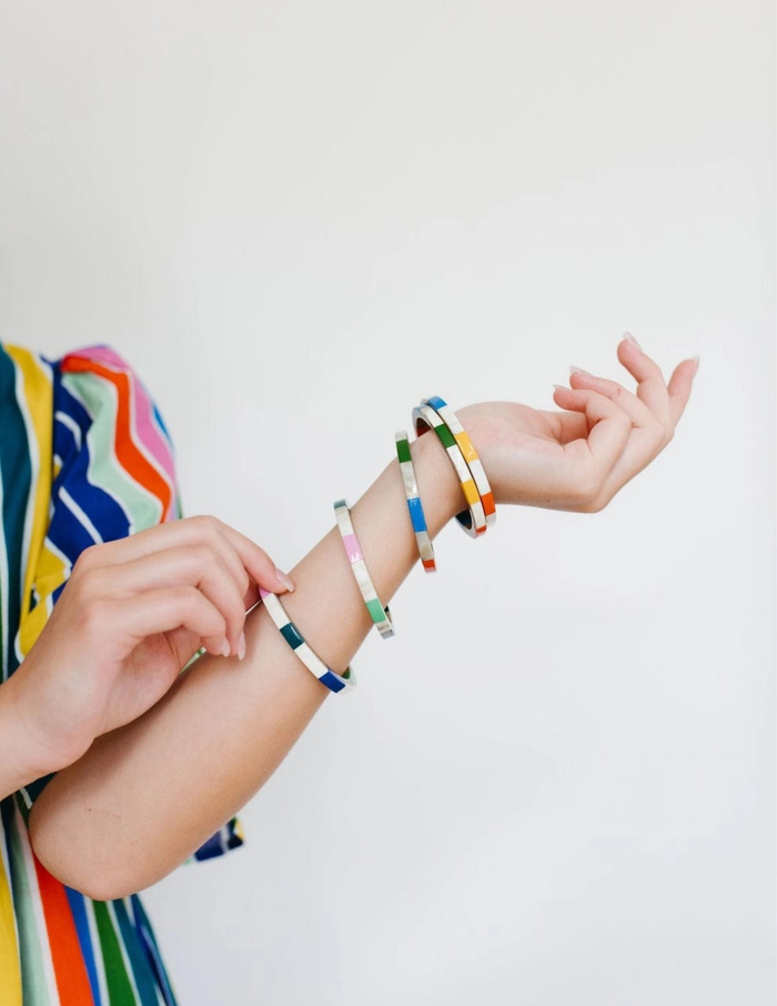 Watercolor Tile Bangle Set