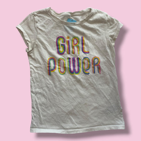 white Gap girl power shirt, 10Y
