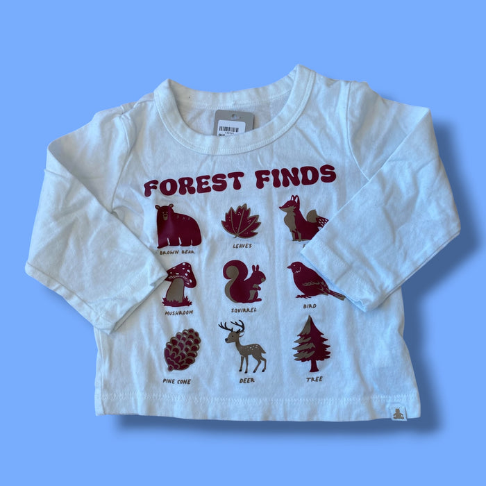 White Gap graphic long sleeve, 12-18m