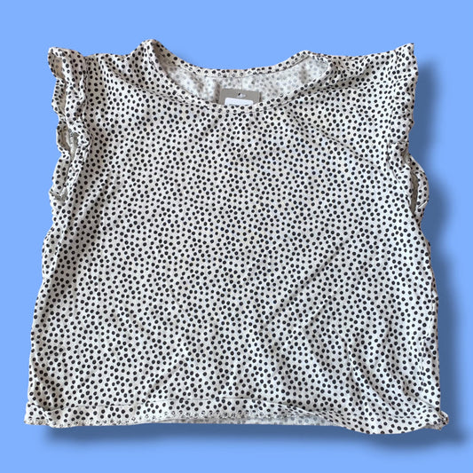 white H&M Polkadot tee, 4-6Y