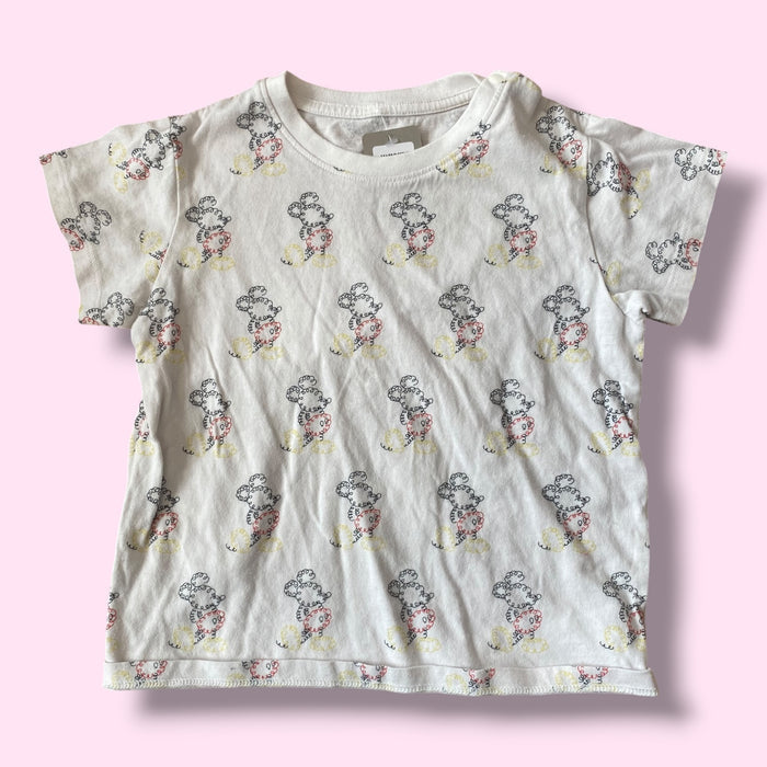 White Uniqlo mickey tee, 3-4Y