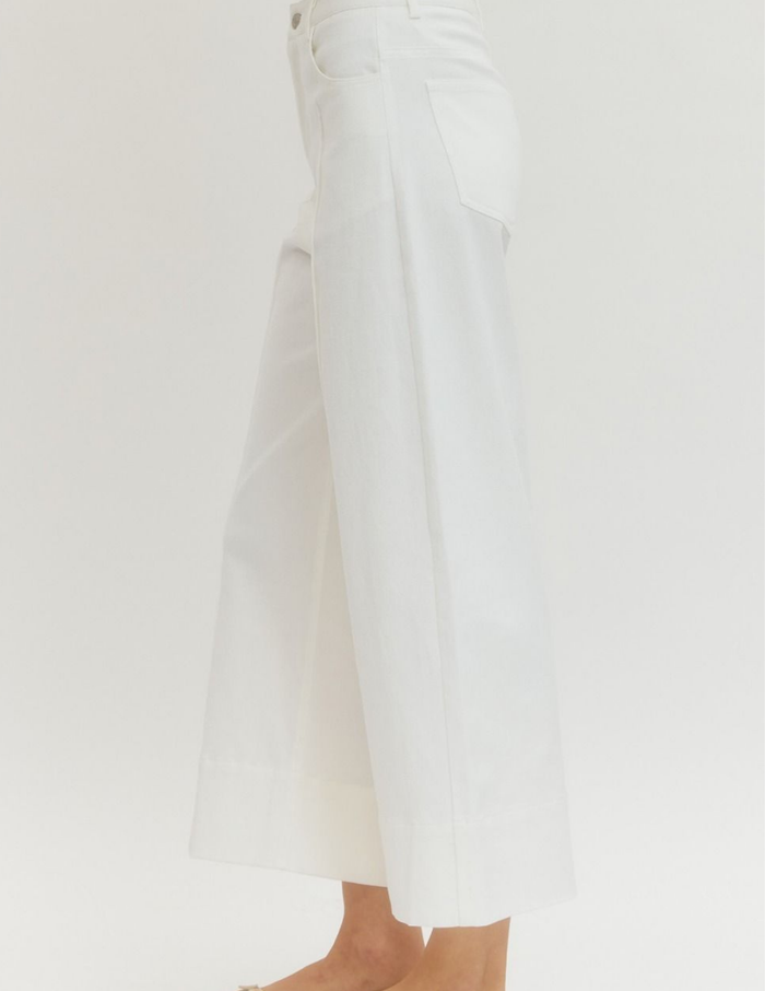 Wide Leg Pintuck Pants- Off White