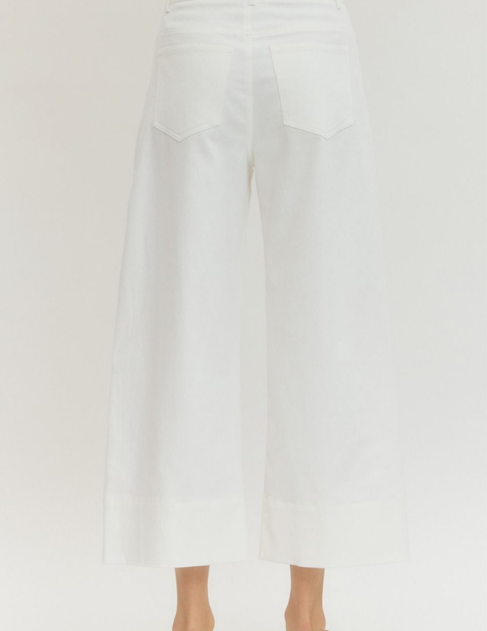 Wide Leg Pintuck Pants- Off White