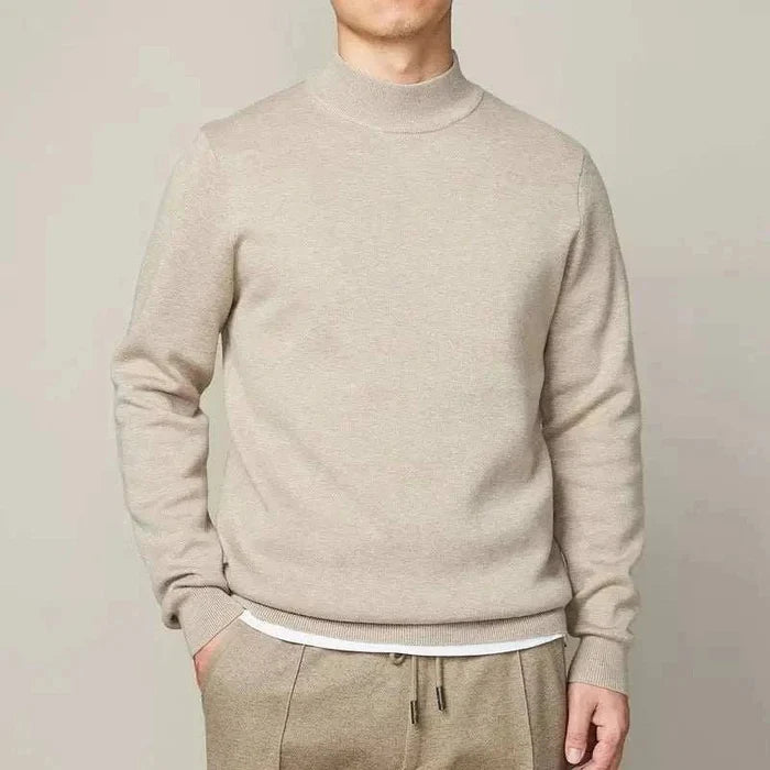 Winter half turtleneck sweater - AntoniosClothing - White