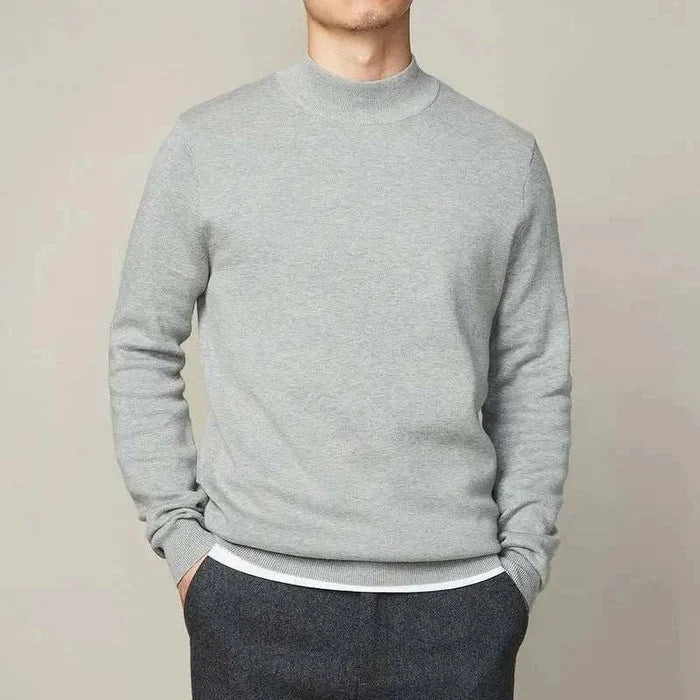 Winter half turtleneck sweater - AntoniosClothing - Light gray