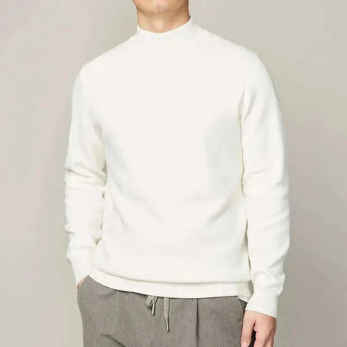 Winter half turtleneck sweater - AntoniosClothing - White