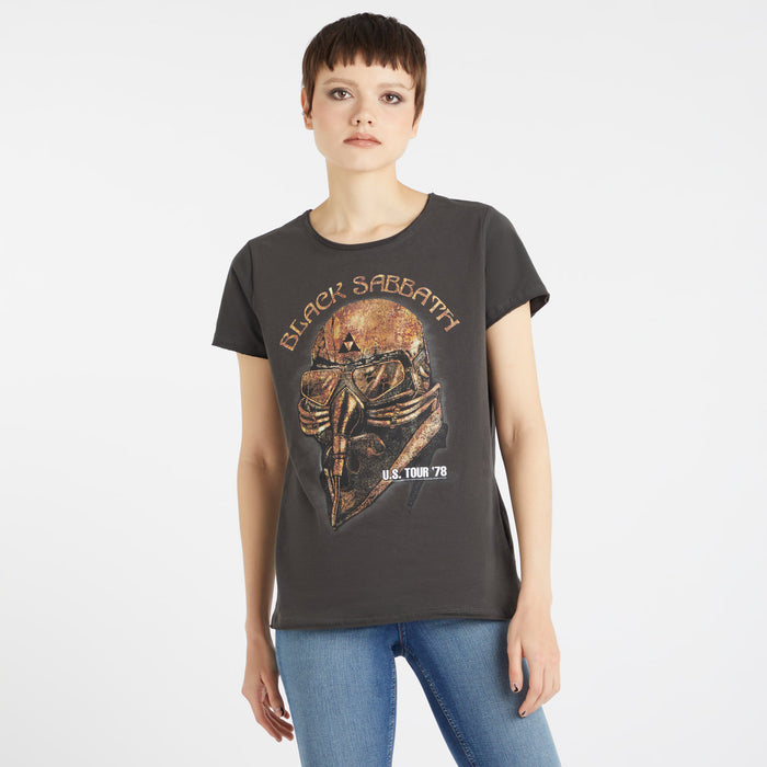 Women's Black Sabbath T Shirt - Gold Tour 78 Amplified