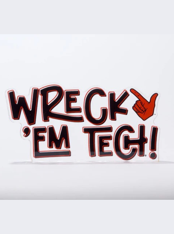 Wreck 'Em Tech Letter Acrylic Block Shelfie