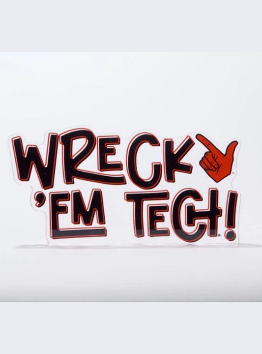 Wreck 'Em Tech Letter Acrylic Block Shelfie