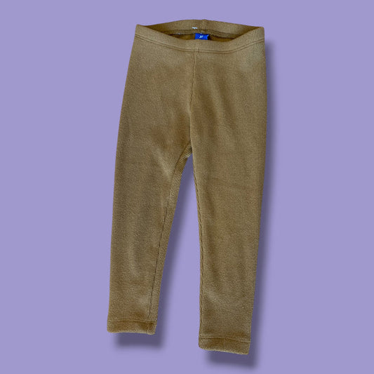 yellow Old Navy waffle knit leggings, 3Y