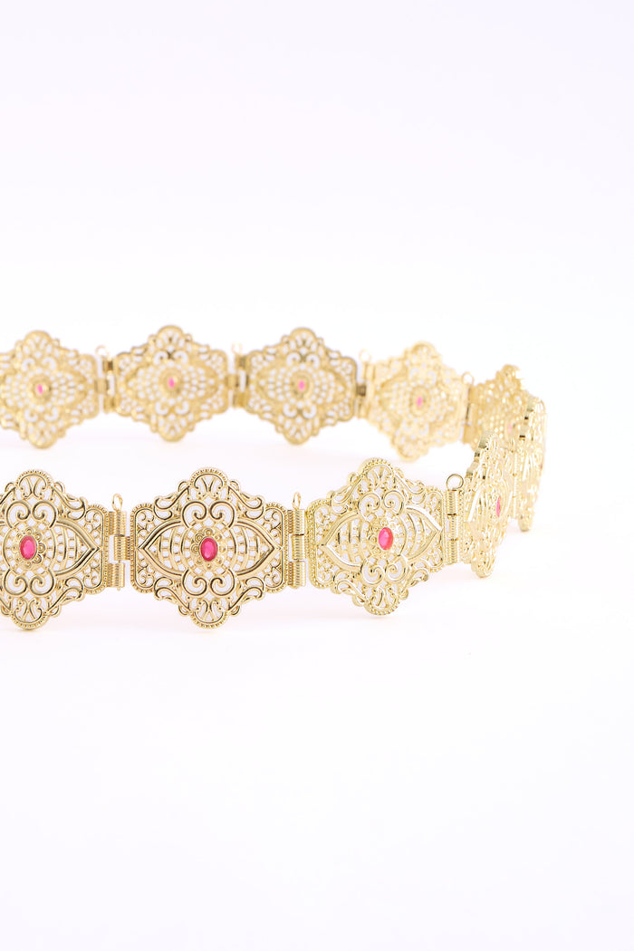 Yon Gold/Fuchsia Belt