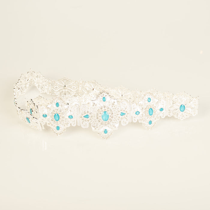 Zen  Silver / Azure blue Belt