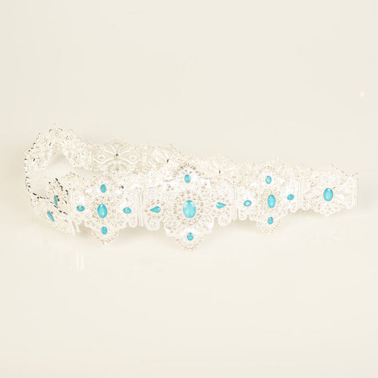 Zen  Silver / Azure blue Belt