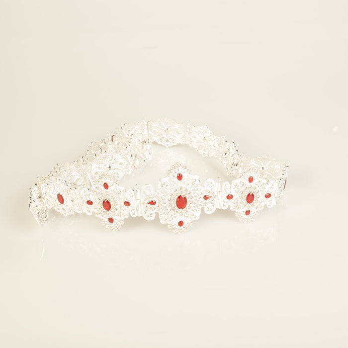 Zen  Silver /Pomegrante Belt
