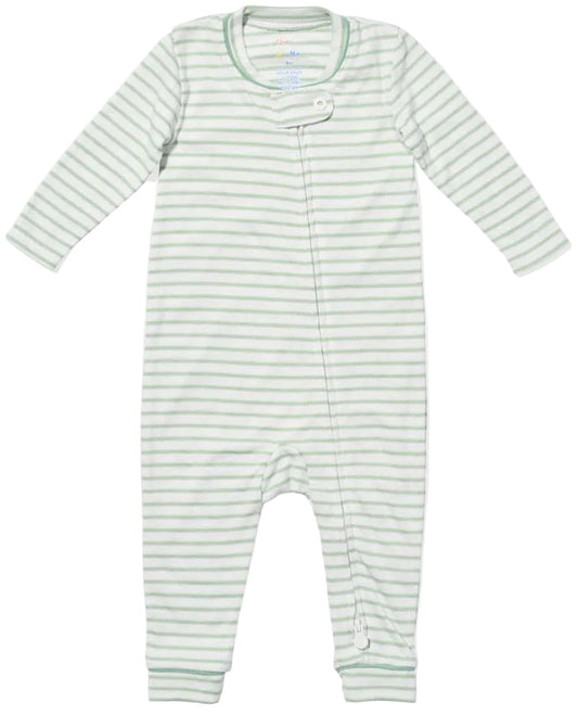 Ziggy Zip Romper - Dusty Seafoam Mini Stripe